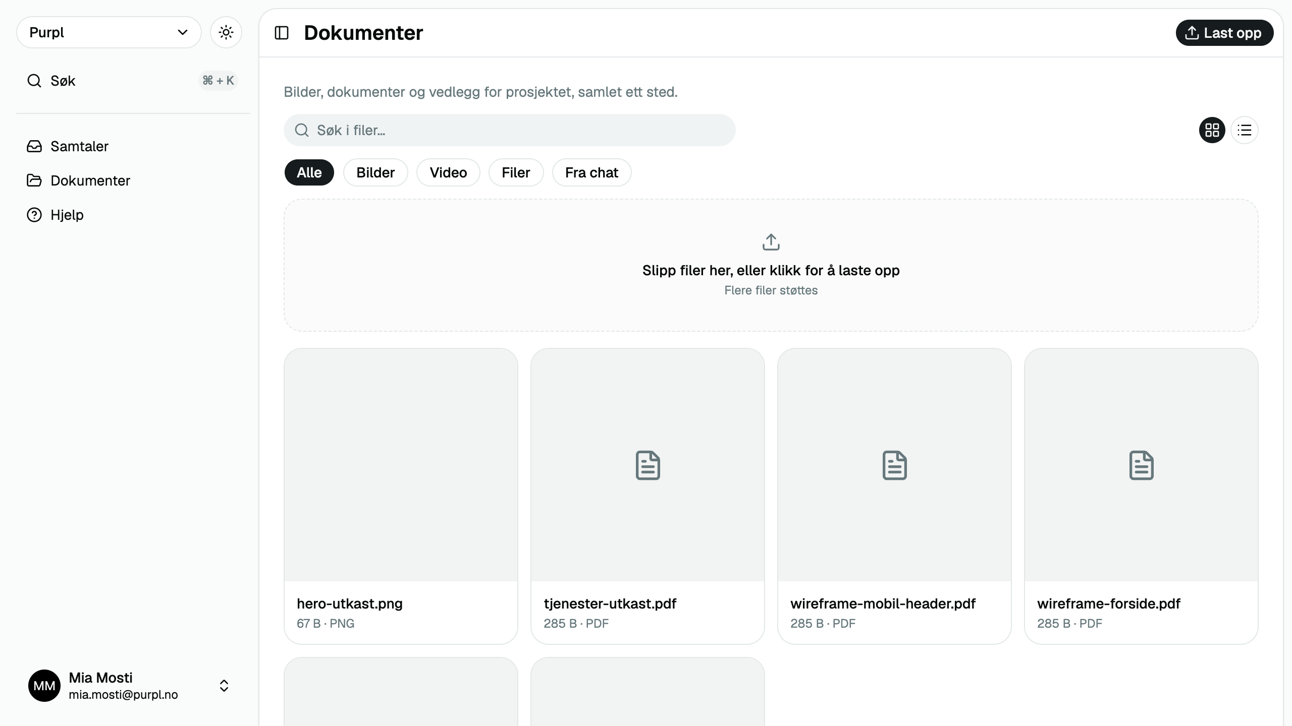 Dokumenter i Din oversikt